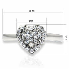 Load image into Gallery viewer, LO2056 - Rhodium Brass Ring with AAA Grade CZ  in Clear