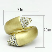 Load image into Gallery viewer, LO2466 - Gold & Brush Brass Ring with Top Grade Crystal  in Clear