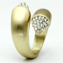 Load image into Gallery viewer, LO2466 - Gold & Brush Brass Ring with Top Grade Crystal  in Clear