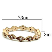 Load image into Gallery viewer, LO2523 - Rose Gold Brass Ring with AAA Grade CZ  in Clear