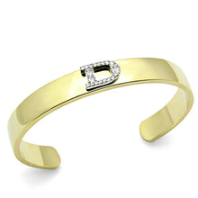 Load image into Gallery viewer, LO2573 - Gold+Rhodium White Metal Bangle with Top Grade Crystal  in Clear