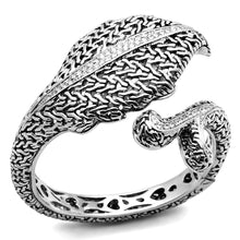 Load image into Gallery viewer, LO2618 - Rhodium Brass Bangle with AAA Grade CZ  in Clear