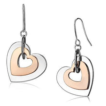 Load image into Gallery viewer, LO2675 - Rose Gold + Rhodium Iron Earrings with No Stone