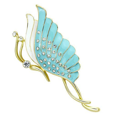 LO2771 - Flash Gold White Metal Brooches with Top Grade Crystal  in Clear