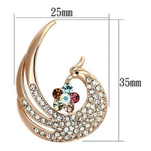 Load image into Gallery viewer, LO2774 - Flash Rose Gold White Metal Brooches with Top Grade Crystal  in Multi Color