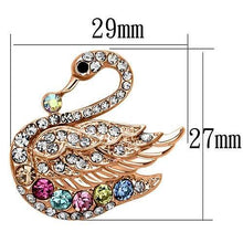 Load image into Gallery viewer, LO2789 - Flash Rose Gold White Metal Brooches with Top Grade Crystal  in Multi Color