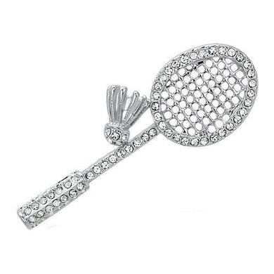 LO2823 - Imitation Rhodium White Metal Brooches with Top Grade Crystal  in Clear
