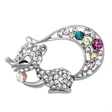 Load image into Gallery viewer, LO2888 - Imitation Rhodium White Metal Brooches with Top Grade Crystal  in Multi Color