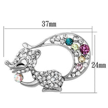 Load image into Gallery viewer, LO2888 - Imitation Rhodium White Metal Brooches with Top Grade Crystal  in Multi Color