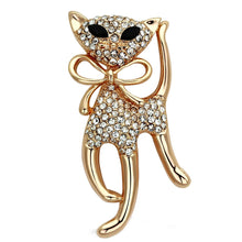 Load image into Gallery viewer, LO2901 - Flash Rose Gold White Metal Brooches with Top Grade Crystal  in Jet