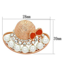 Load image into Gallery viewer, LO2902 - Flash Rose Gold White Metal Brooches with Synthetic Pearl in White