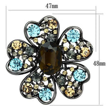 Load image into Gallery viewer, LO2926 - Ruthenium White Metal Brooches with Synthetic Synthetic Glass in Brown