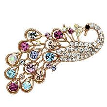 Load image into Gallery viewer, LO2932 - Flash Rose Gold White Metal Brooches with Top Grade Crystal  in Multi Color