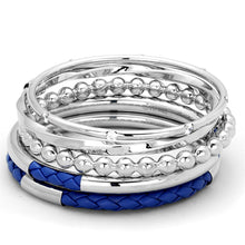 Load image into Gallery viewer, LO3570 - High polished (no plating) Stainless Steel Bangle with AAA Grade CZ  in Clear