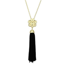 Load image into Gallery viewer, LO3678 - Gold & Brush Brass Chain Pendant with Top Grade Crystal  in Clear