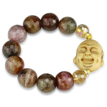 Load image into Gallery viewer, LO3786 - Gold White Metal Bracelet with Synthetic Onyx in Multi Color