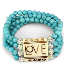 Load image into Gallery viewer, LO3799 - No Plating Brass Bracelet with Synthetic Glass Bead in Sea Blue
