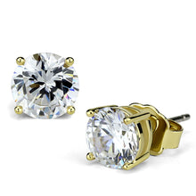 Load image into Gallery viewer, LO3957 - Gold Brass Earrings with AAA Grade CZ  in Clear