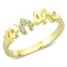 Load image into Gallery viewer, LO3966 - Flash Gold Brass Ring with Top Grade Crystal  in Clear