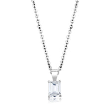 Load image into Gallery viewer, LO4172-16+2 - Rhodium Brass Chain Pendant with AAA Grade CZ  in Clear