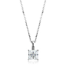 Load image into Gallery viewer, LO4174 - Rhodium Brass Chain Pendant with AAA Grade CZ  in Clear