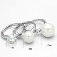 Load image into Gallery viewer, LOA834 - Rhodium Brass Ring with Synthetic Pearl in White