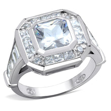 Load image into Gallery viewer, LOS267 - Rhodium 925 Sterling Silver Ring with AAA Grade CZ  in Clear