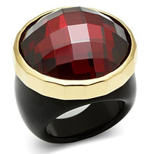 Load image into Gallery viewer, LOS525 - Gold 925 Sterling Silver Ring with AAA Grade CZ  in Garnet