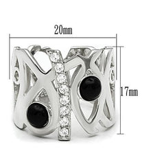 Load image into Gallery viewer, LOS532 - Silver 925 Sterling Silver Ring with Semi-Precious Onyx in Jet