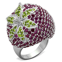 Load image into Gallery viewer, LOS774 - Rhodium 925 Sterling Silver Ring with AAA Grade CZ  in Multi Color