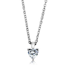 Load image into Gallery viewer, LOS887 - Rhodium 925 Sterling Silver Chain Pendant with AAA Grade CZ  in Clear