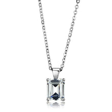 Load image into Gallery viewer, LOS898 - Rhodium 925 Sterling Silver Chain Pendant with AAA Grade CZ  in Clear