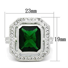 Load image into Gallery viewer, SS002 - Silver 925 Sterling Silver Ring with Synthetic Synthetic Glass in Emerald