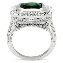 Load image into Gallery viewer, SS002 - Silver 925 Sterling Silver Ring with Synthetic Synthetic Glass in Emerald