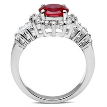 Load image into Gallery viewer, SS009 - Silver 925 Sterling Silver Ring with AAA Grade CZ  in Ruby