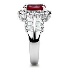 Load image into Gallery viewer, SS009 - Silver 925 Sterling Silver Ring with AAA Grade CZ  in Ruby