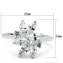 Load image into Gallery viewer, SS055 - Silver 925 Sterling Silver Ring with AAA Grade CZ  in Clear