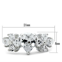 Load image into Gallery viewer, SS057 - Silver 925 Sterling Silver Ring with AAA Grade CZ  in Clear