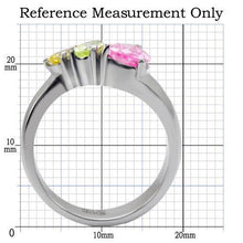 Load image into Gallery viewer, TK091 - High polished (no plating) Stainless Steel Ring with AAA Grade CZ  in Multi Color