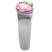 Load image into Gallery viewer, TK091 - High polished (no plating) Stainless Steel Ring with AAA Grade CZ  in Multi Color