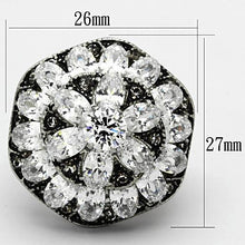 Load image into Gallery viewer, TK1016 - High polished (no plating) Stainless Steel Ring with AAA Grade CZ  in Clear