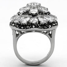 Load image into Gallery viewer, TK1016 - High polished (no plating) Stainless Steel Ring with AAA Grade CZ  in Clear