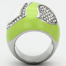 Load image into Gallery viewer, TK1021 - High polished (no plating) Stainless Steel Ring with Top Grade Crystal  in Clear