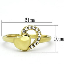 Load image into Gallery viewer, TK1024 - IP Gold(Ion Plating) Stainless Steel Ring with Top Grade Crystal  in Clear