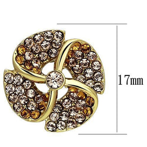 TK1040 - IP Gold(Ion Plating) Stainless Steel Earrings with Top Grade Crystal  in Multi Color