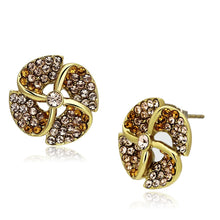 Load image into Gallery viewer, TK1040 - IP Gold(Ion Plating) Stainless Steel Earrings with Top Grade Crystal  in Multi Color