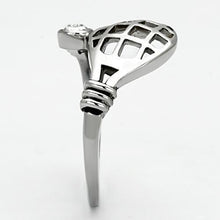 Load image into Gallery viewer, TK1083 - High polished (no plating) Stainless Steel Ring with Top Grade Crystal  in Clear