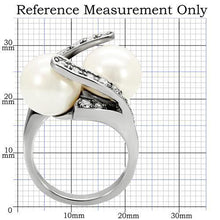 Load image into Gallery viewer, TK113 - High polished (no plating) Stainless Steel Ring with Synthetic Pearl in White