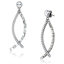 Load image into Gallery viewer, TK1806 - High polished (no plating) Stainless Steel Earrings with Top Grade Crystal  in Clear