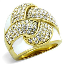 Load image into Gallery viewer, TK1848 - IP Gold(Ion Plating) Stainless Steel Ring with Top Grade Crystal  in Clear